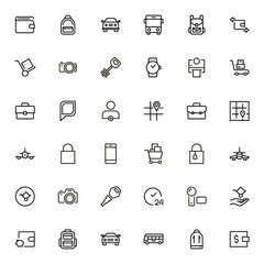 Booking hotel line icon set. Collection of high quality black outline logo for web site design and mobile apps. Vector illustration on a white background