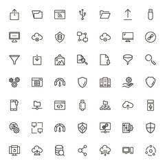 Cloude services line icon set. Collection of high quality black outline logo for web site design and mobile apps. Vector illustration on a white background