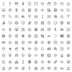 Cloude services line icon set. Collection of high quality black outline logo for web site design and mobile apps. Vector illustration on a white background