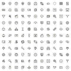 Cloude services line icon set. Collection of high quality black outline logo for web site design and mobile apps. Vector illustration on a white background