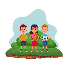 Fototapeta premium young kids avatar carton character