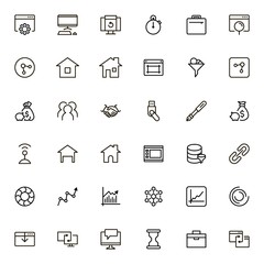Freelance line icon set. Collection of high quality black outline logo for web site design and mobile apps. Vector illustration on a white background