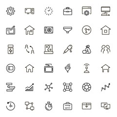 Freelance line icon set. Collection of high quality black outline logo for web site design and mobile apps. Vector illustration on a white background