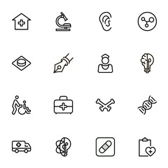 Hospital line icon set. Collection of high quality black outline logo for web site design and mobile apps. Vector illustration on a white background