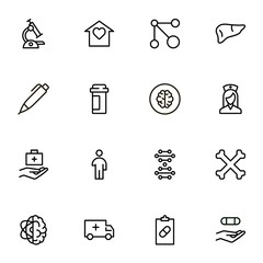 Hospital line icon set. Collection of high quality black outline logo for web site design and mobile apps. Vector illustration on a white background