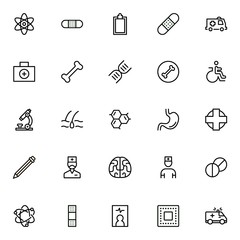 Hospital line icon set. Collection of high quality black outline logo for web site design and mobile apps. Vector illustration on a white background