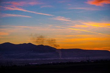 Landscape at the sunset