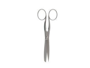 3D rendering of a scissors isolated in white studio background.