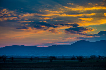 Landscape at the sunset