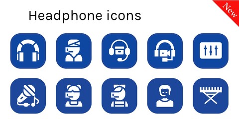 headphone icon set