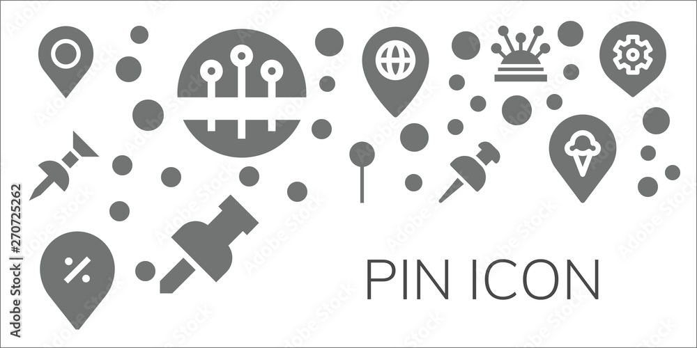 Poster pin icon icon set