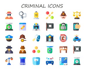 criminal icon set