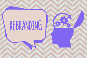 Word writing text Rebranding. Business concept for Change corporate image of company organization Marketing strategy.