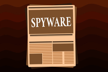 Handwriting text Spyware. Concept meaning Software that enables user obtain information about other computer.