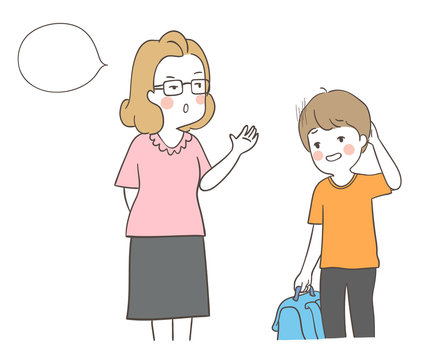 teacher scolding student clipart for kids