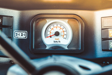 the speedometer of the truck