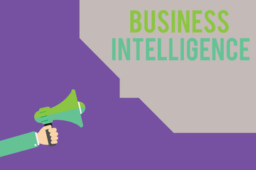 Text sign showing Business Intelligence. Conceptual photo Best Practice of Information to Optimize Perforanalysisce.
