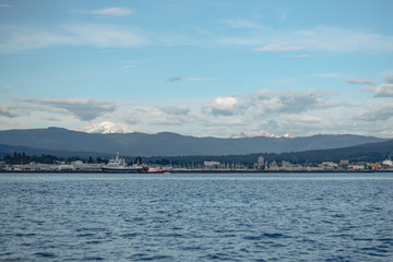 Landscape view of Seaside town from the Water