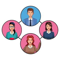 group of business people avatar profile picture in round icon