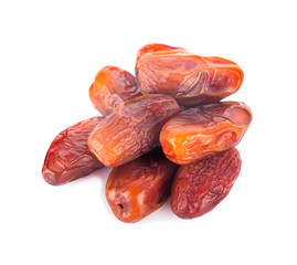 dried fruits from date palm isolated on white background