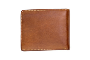 brown wallet isolated on white background.