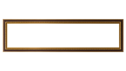 dark wooden picture frame isolated on white background. with clipping path.