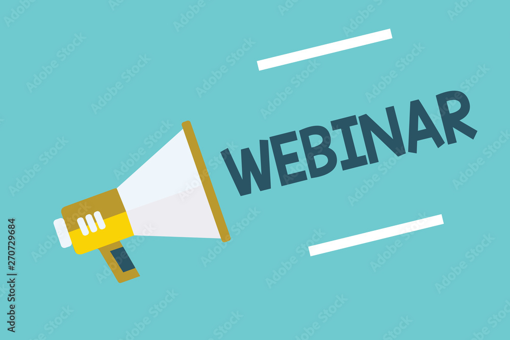 Poster writing note showing webinar. business photo showcasing defined as seminar conducted over the intern