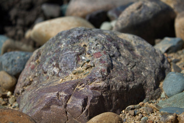 Smooth stone. Stones background and texture. Natural background. Selective focus.