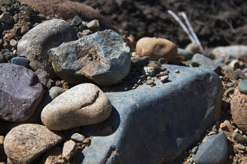 Smooth stone. Stones background and texture. Natural background. Selective focus.
