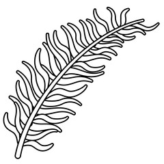 Obraz premium Tropical leaves bouquet cartoon nature in black and white