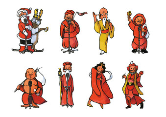 サンタと七福神