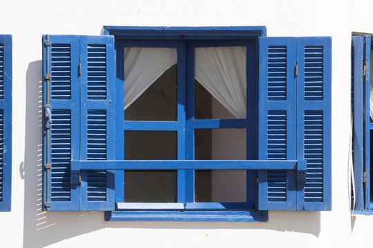 The Typical Blue Windows Found In Essaouira, Morocco