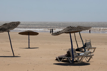 Expansive beach of Essaouira, Morocco