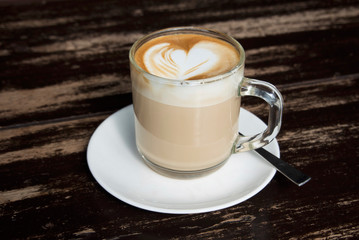 Latte on Grunge Background