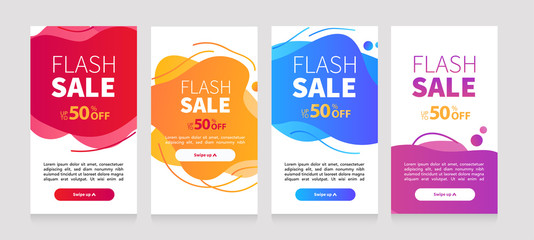 Fototapeta premium Dynamic modern fluid mobile for best deals banners. Sale banner template design, Get Discount special offer set