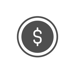 Dollar coin vector icon. Cash save, earn sign, flat design for web, website, mobile app.