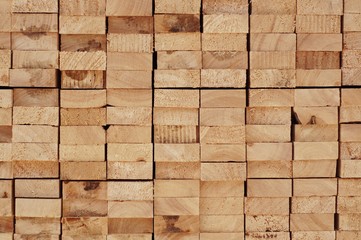 cross section of arranged timber brown wood for backgrounds  