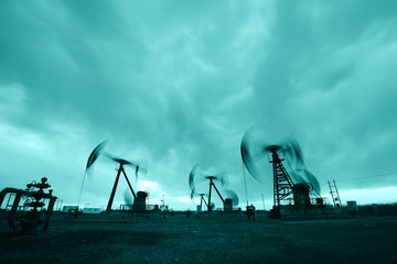 the silhouette of the oil pump