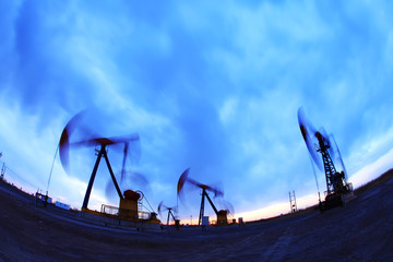 the silhouette of the oil pump