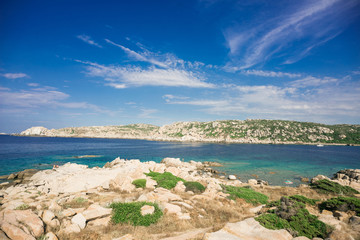 Fototapeta na wymiar Zia Culumba Beach. Capo Testa, Sardinia Island, Italy.