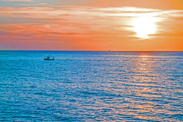 Obraz premium Sunset, sunrise over the sea. Maritime landscape.