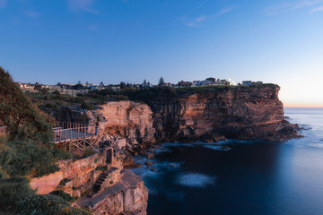 Morning cliff coastline view at Diamond Bay, Sydney, Australia