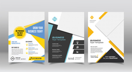 Fototapeta premium corporate business brochure design template. geometric business flyer brochure design template