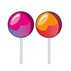 Two lollipops in two different colors
