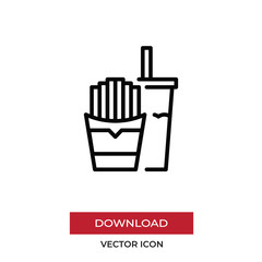 Fastfood vector icon in modern style for web site and mobile app