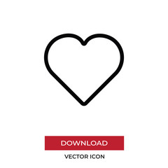 Heart vector icon in modern style for web site and mobile app