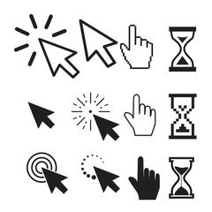 Set of flat modern cursor icons