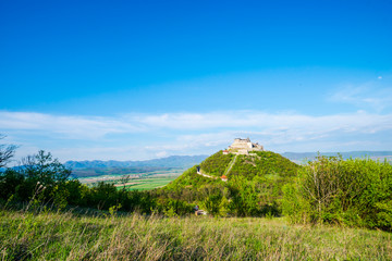 Fototapeta na wymiar Deva citadel view at the Springtime , Romania