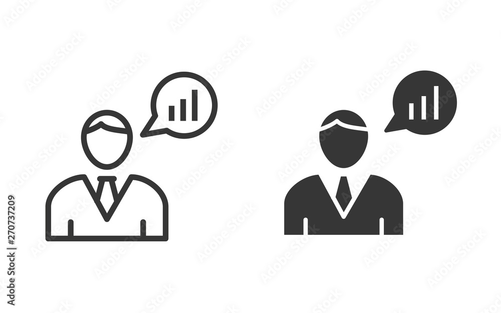 Aufkleber management consulting vector icon for graphic and web design.