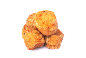 Chicken jock fried on white background.(with Clipping Path).